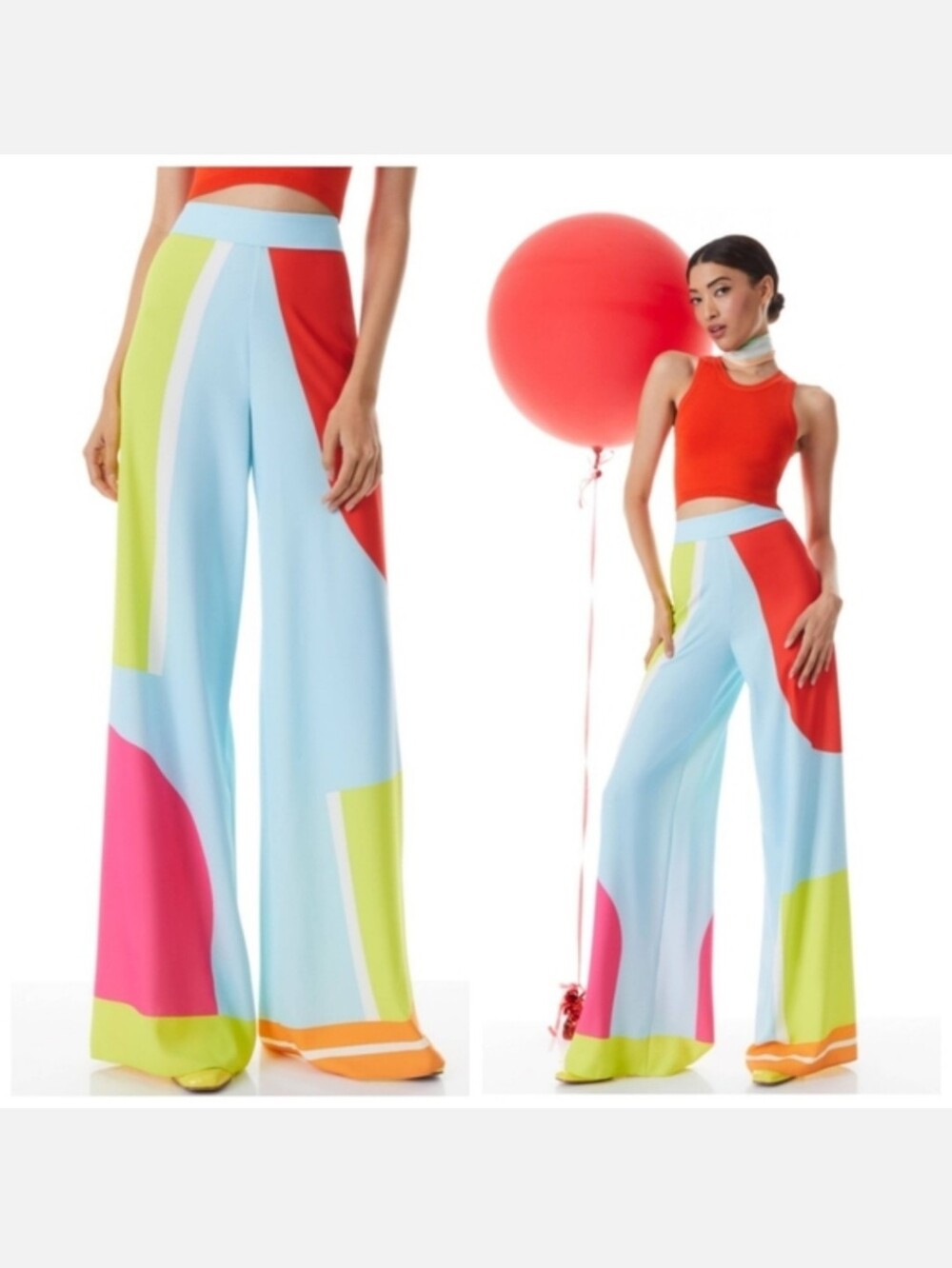 ALICE + OLIVIA ATHENA WIDE LEG PANT SIZE 0 NWT $485 - Picture 6 of 16